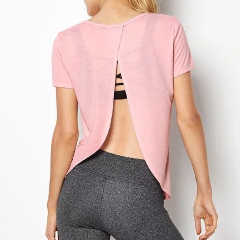 🩷 Victoria’s Secret Tulip Back Flyaway Tee Shirt T-Shirt in Pink Lily